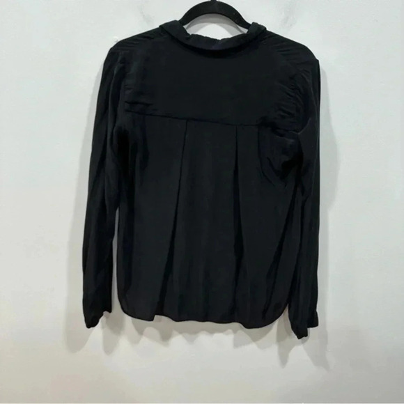 🍁 Zara black collared blouse XS - Picture 2 of 5